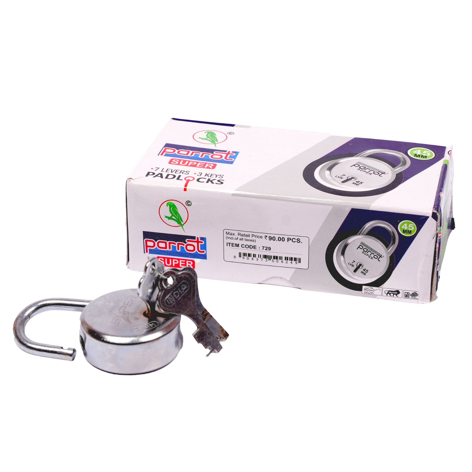 PARROT ATOOT PADLOCK 45MM Parrot Pad Lock 45mm (6 Levers)