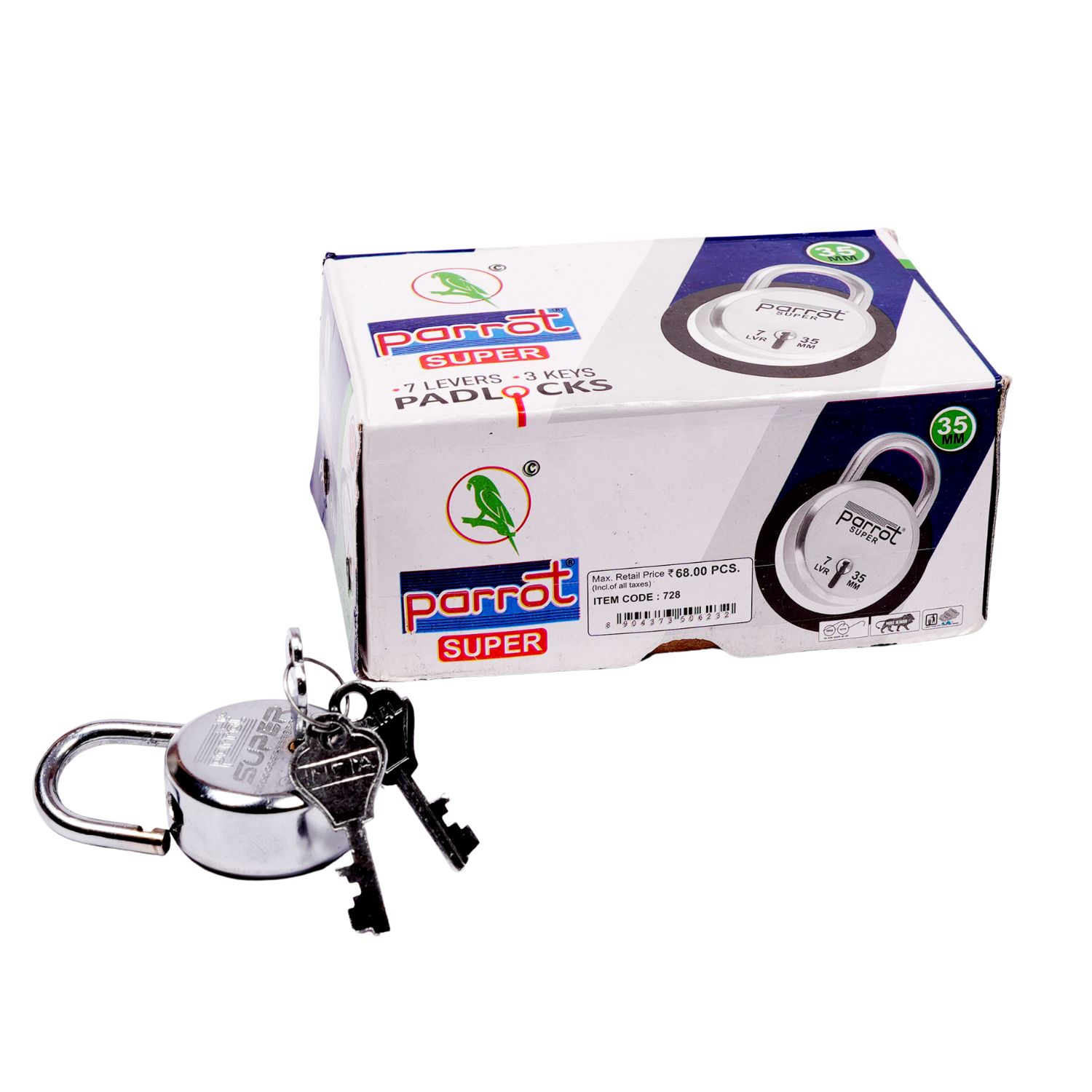 PARROT PAD LOCK 35MM 5 LEVERS Parrot Pad Lock 35mm (5 Levers)